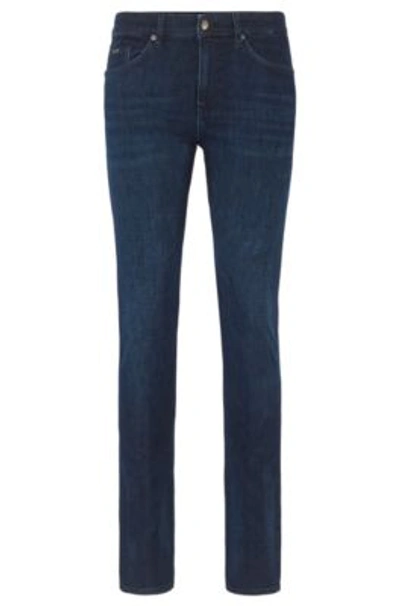 Hugo Boss Slim-fit Jeans In Cashmere-touch Blue Italian Denim In Dark Blue  | ModeSens
