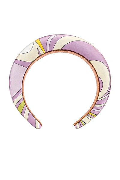 Emilio Pucci Vortici-print Padded Headband In Lilla | ModeSens