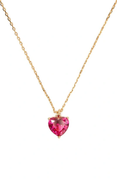 Shop Kate Spade My Love July Heart Pendant Necklace In Ruby
