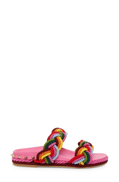 Shop Valentino Torchon Rockstud Slide Sandal In Feminine/ Multi