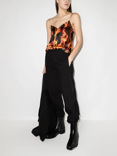 Shop Vetements Fire-print Camisole Top In Schwarz