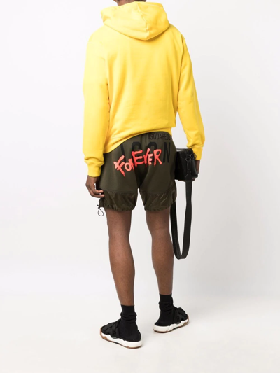 Dsquared2 Logo-print Toggle Detail Shorts In Grün