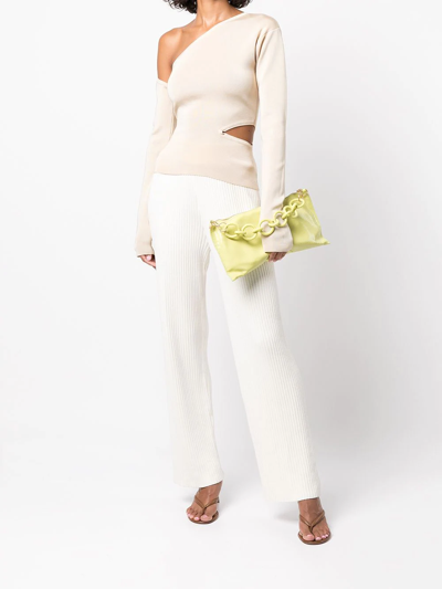 Cult Gaia Womens Sand Teri One-shoulder Stretch-knit Top S In Nude