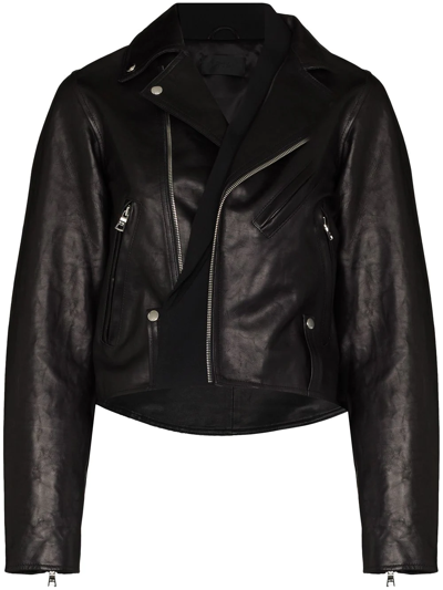 Rta Saige Leather Biker Jacket In Schwarz