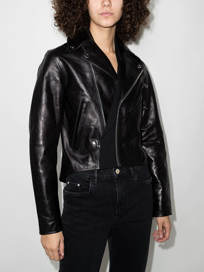 Rta Saige Leather Biker Jacket In Schwarz