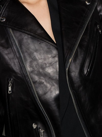 Rta Saige Leather Biker Jacket In Schwarz