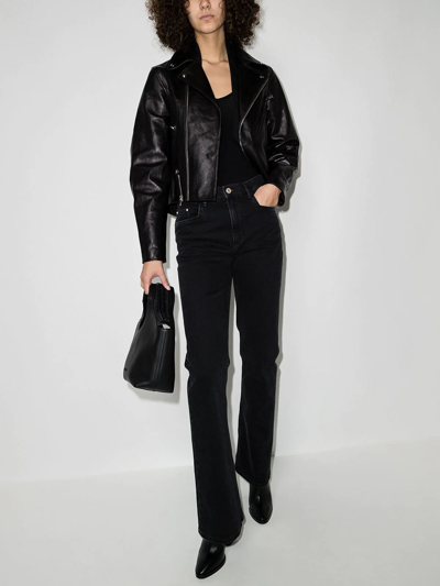 Rta Saige Leather Biker Jacket In Schwarz