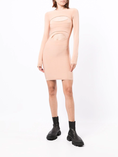 Shop Dion Lee Cut-out Layered Mini Dress In Rosa