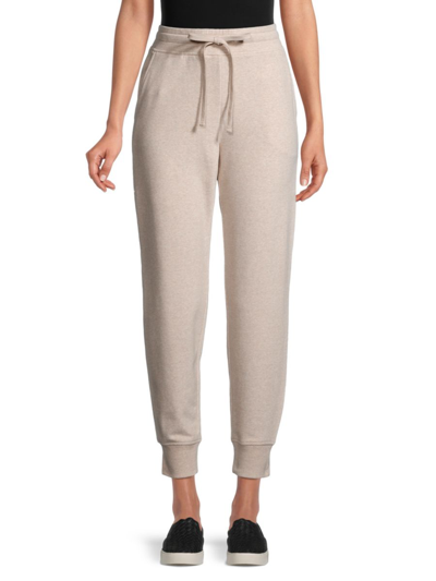 Shop Vince Women's Heathered Drawstring Joggers In White Sand