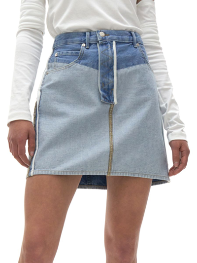 Shop Helmut Lang Women's Reversed Denim Mini Skirt In Light Wash