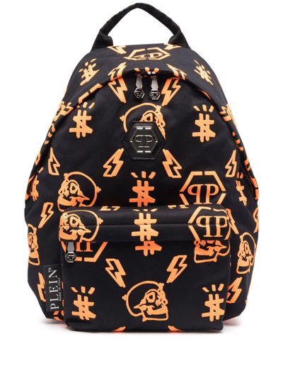Shop Philipp Plein Icon Plein Embossed-logo Backpack In Schwarz
