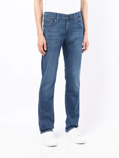 Shop 7 For All Mankind Standard Straight-leg Jeans In Blau