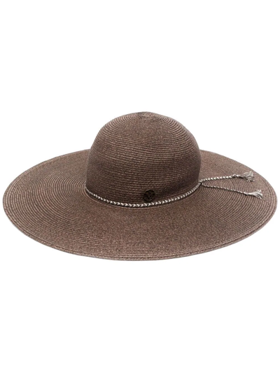 Shop Maison Michel Blanche Capeline Straw Hat In Braun