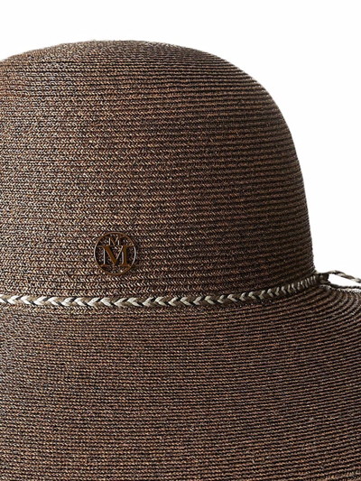 Shop Maison Michel Blanche Capeline Straw Hat In Braun