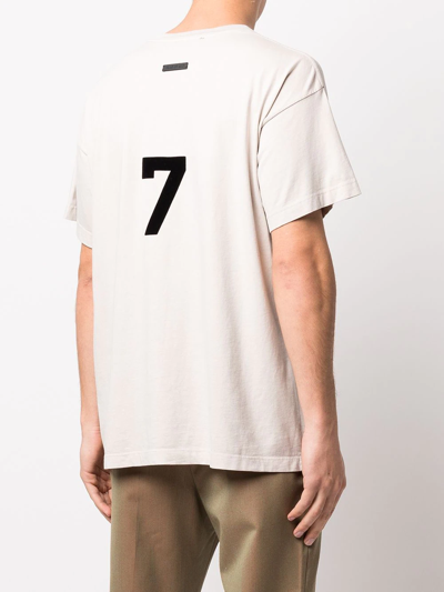 Shop Fear Of God 7 Print Vintage-effect T-shirt In Nude