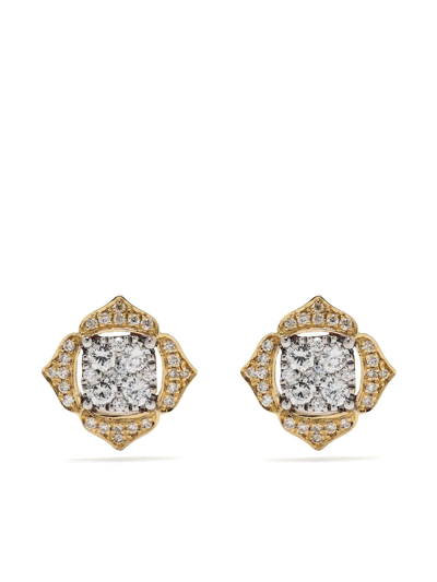 Shop Sara Weinstock 18kt Yellow Gold Leela Large Stud Earrings In Ylwgold