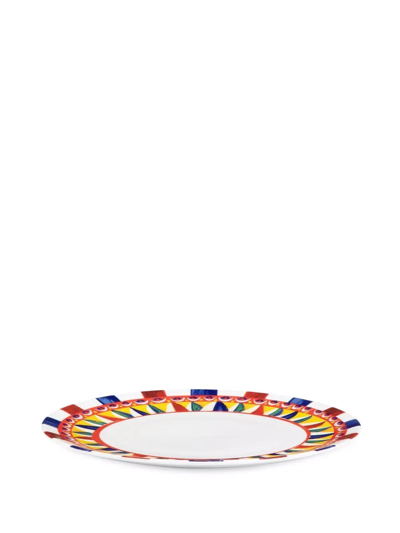 Shop Dolce & Gabbana Carretto-print Porcelain Charger Plate (31cm) In White
