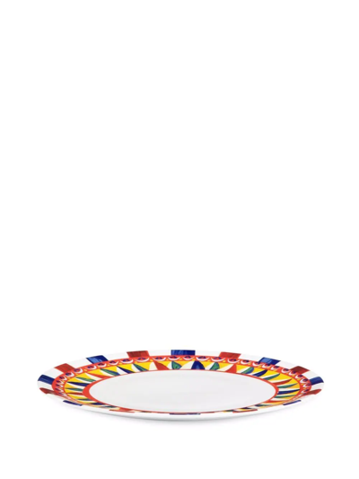 Dolce & Gabbana Carretto-print Porcelain Charger Plate (31cm) In White