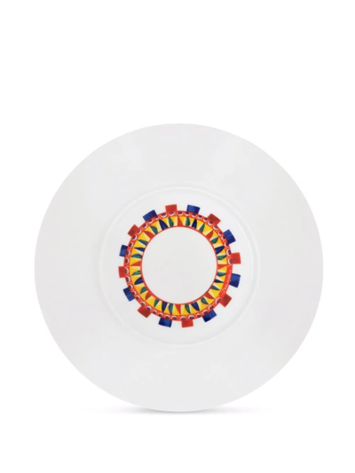 Dolce & Gabbana Carretto-print Porcelain Charger Plate (31cm) In White