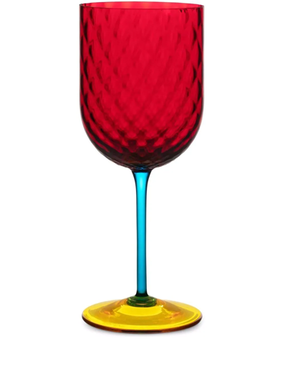 Dolce & Gabbana Hand-blown Murano Red Wine Glass In Rot