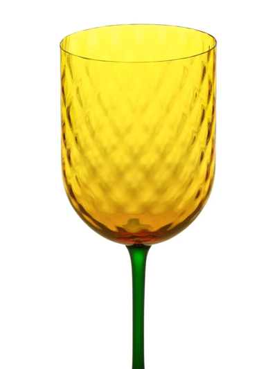 Dolce & Gabbana Hand-blown Murano Red Wine Glass In Gelb