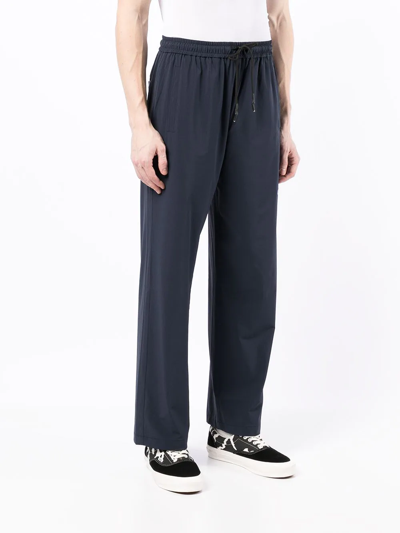 Shop Off Duty Embroidered-logo Drawstring-waist Track Trousers In Blau
