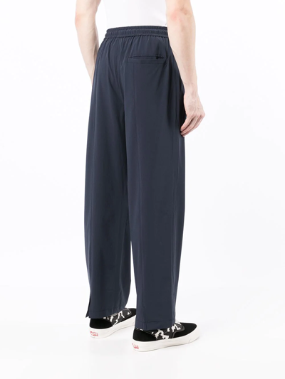 Off Duty Embroidered-logo Drawstring-waist Track Trousers In Blau