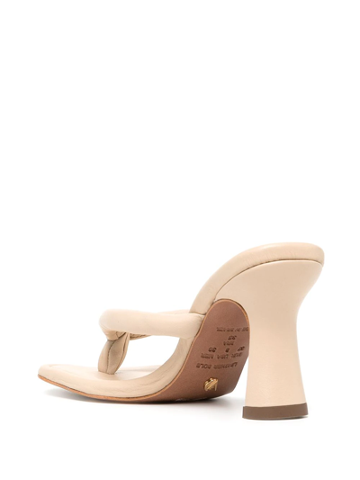 Vicenza Square-toe Heeled Leather Mules In Nude | ModeSens