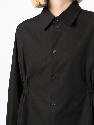 Shop Yohji Yamamoto Gathered-detail Shirt In Schwarz