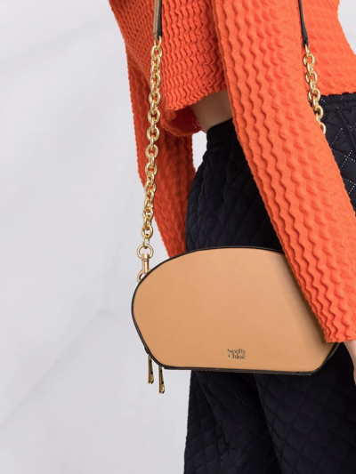 Shop See By Chloé Shell Leather Crossbody Bag In Nude
