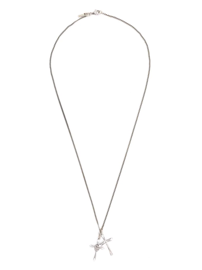 Shop Emanuele Bicocchi Double Cross Necklace In Silber