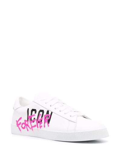 Shop Dsquared2 Logo-print Lace-up Sneakers In White