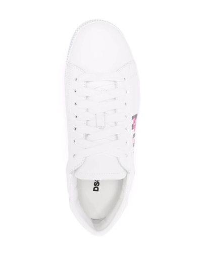 Shop Dsquared2 Logo-print Lace-up Sneakers In White