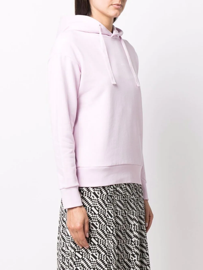 Apc Christina Logo Organic Cotton Hoodie In Rosa