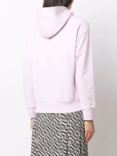 Apc Christina Logo Organic Cotton Hoodie In Rosa