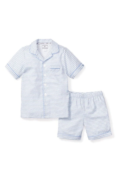 Shop Petite Plume La Mer Two-piece Short Sleeve Pajamas In Blue