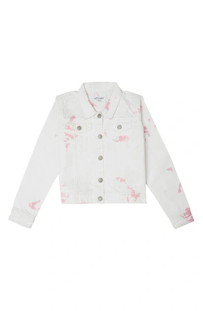 Shop Art & Eden Priya Washed Denim Jacket In Pink Tie Dye Burst