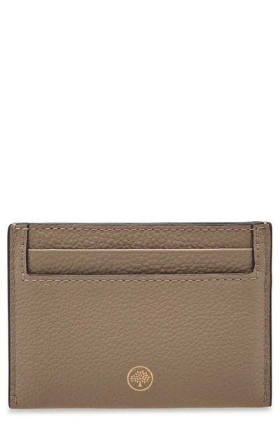 Shop Mulberry Leather Card Case In Solid Grey