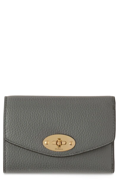 Shop Mulberry Darley Folded Leather Wallet In Charcoal