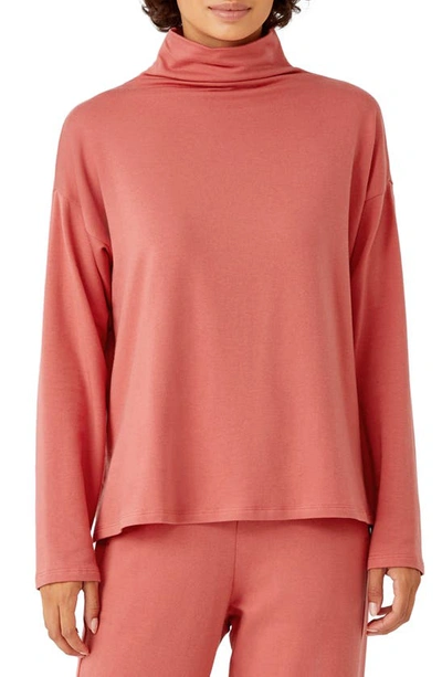 Shop Eileen Fisher Funnel Neck Top In Papya