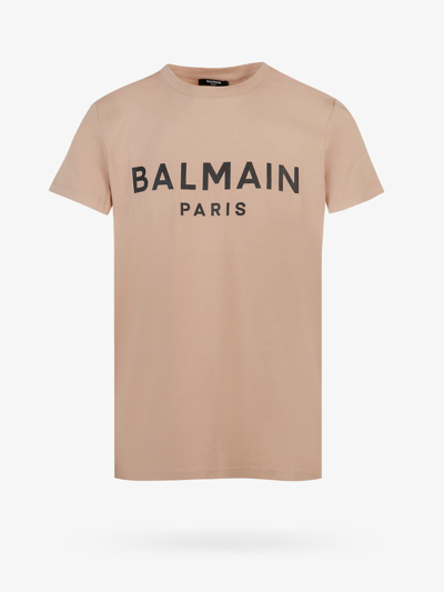 Shop Balmain T-shirt In Beige
