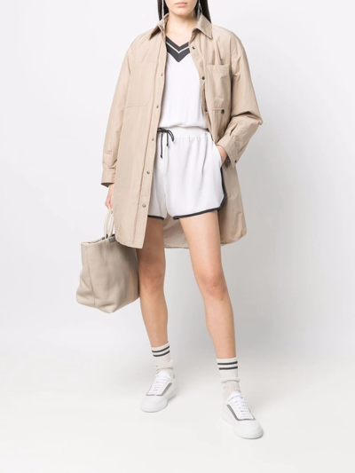 Brunello Cucinelli Cashmere-silk V-neck Top In White