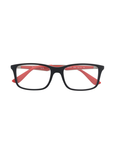 Shop Ray-ban Junior Logo Square-frame Glasses In Black