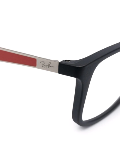 Shop Ray-ban Junior Logo Square-frame Glasses In Black