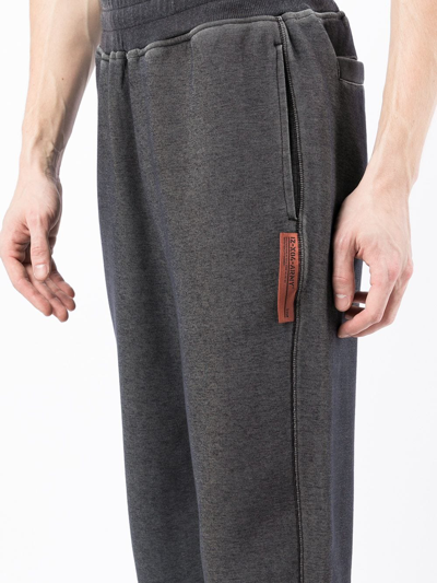 Shop Izzue Garment-dyed Tapered Track Pants In Grey