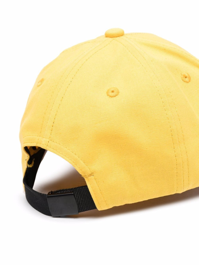 Shop Stone Island Junior Compass Embroidery Baseball Cap In Yellow