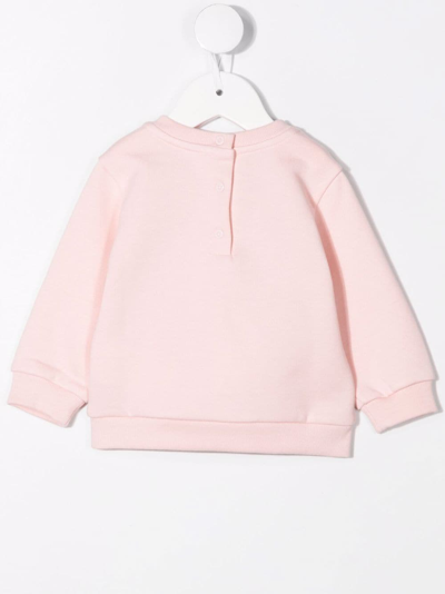 Shop Fendi Embroidered-logo Sweatshirt In Pink
