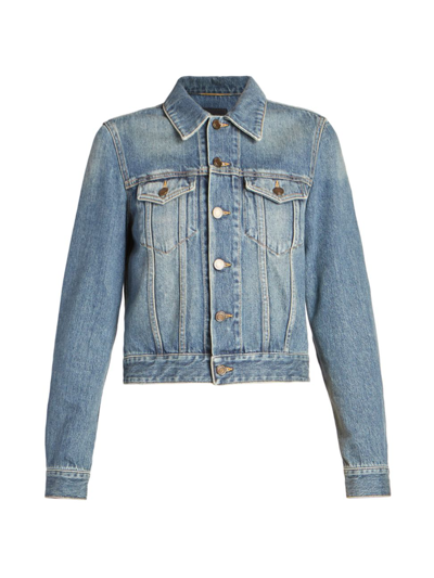 Shop Saint Laurent Classic Denim Jacket In Deep Vintage Blue