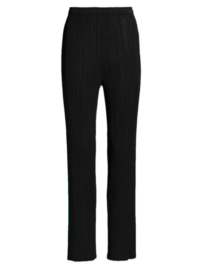 Shop Issey Miyake Pleated Ankle Pants In Black