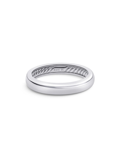 Shop David Yurman Men's Dy Classic Titanium Thin Band Ring In Silver